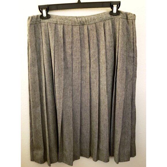 Vintage Evan Picone Plaid Pleated  A-Line  Unlined Midi Skirt Size L* GUC - Picture 3 of 9